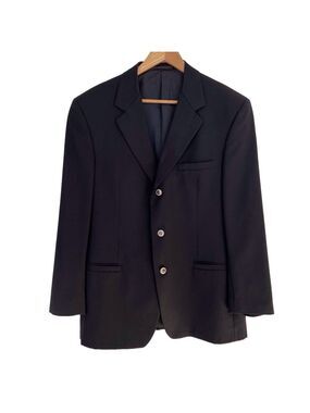 Versace Classic V2 blazer suit jacket black 3 button front closure 100% wool 52R